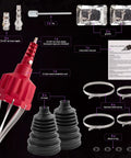 Universal CV Joint Boot Installation Tool Kit With 2 CV Boots Fits 26mm To 34mm Shafts Premium Silicone Seals Out Dirt And Moisture