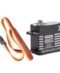 Heavy Duty 180 Degree Brushless Servo Delivering Beast Mode 45kg coreless motor with connecting wires for RC cars.