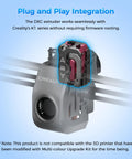 DXC Extruder Upgrade Kit For K1 Series With Smart Filament Break Detection attached to printer rail
