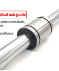 Close-up of dual optical axis guide on Pro Grade 100mm CNC Linear Stage Actuator With Dual Optical Axis Rails And 1605 Ball Screw.