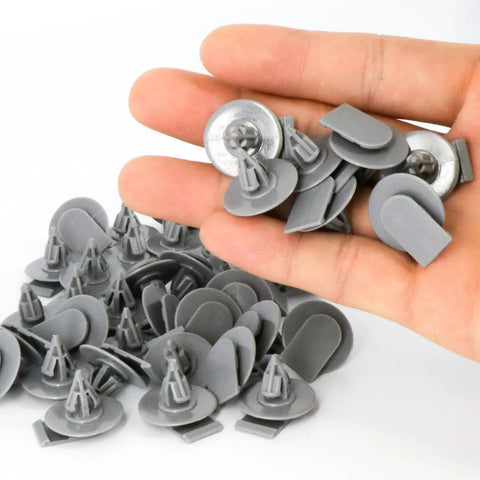 25Pcs Wheel Arch Trim Clips For Mini Cooper R50 R52 R53 R56 Exterior Plastic Fender Clips Replacement OEM Style Grey in hand