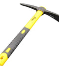 All In One Adze Pick And Weeding Mattock Hoe With 15 Inch Drop Forged One Piece Construction And Plastic Coated Fiberglass Handle