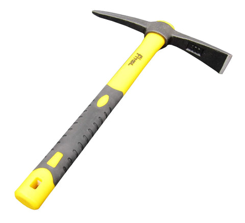 All In One Adze Pick And Weeding Mattock Hoe With 15 Inch Drop Forged One Piece Construction And Plastic Coated Fiberglass Handle