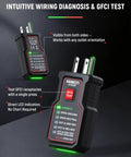 Plug And Play Circuit Breaker Finder Kit With Non Contact Voltage Tester For Quick Wire Tracing and Smart GFCI Outlet Diagnostics for a Hassle Free DIY Electrical Setup showing GFCI tester with LED indicators.