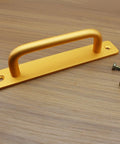 Two Pack Gold Aluminum Barn Door Handles Set 5.83 Inch Sliding Door Pulls For Wardrobes And Cabinets Easy Two Hole Mount