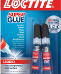 Loctite Super Glue Liquid two-tube pack; clear cyanoacrylate adhesive, 0.07 oz each for plastics, wood, metal
