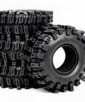 1.3 Inch RC Crawler Tires Mud Slingers X Soft Sticky Compound For 1/24 And 1/18 Scale Rigs, 72mm By 28mm, stacked view
