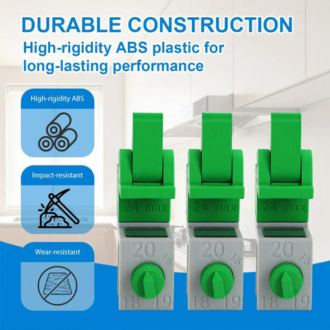 Slick Adjustable Scribe Jig And No Fuss Clamp Tool For Kitchen Cabinet Fillers and Wardrobe Carcasses featuring durable high-rigid ABS construction.