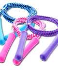 Adjustable Colorful Jump Rope 3 Pack For Kids And Teens Outdoor Indoor Fun Skipping Rope with pink, blue, purple handles