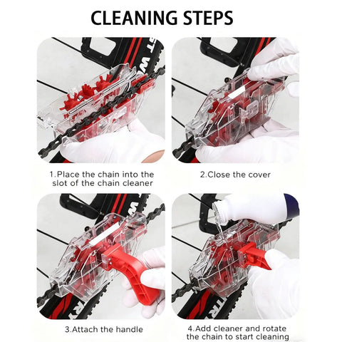 Step-by-step guide using Ultimate Bike Chain Cleaning Kit With Deep 360 Degree Clean, Dual Row Nylon Brushes