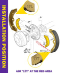 Installation diagram for Beefed Up Brake Shoes Kit For Club Car DS 1995 Through 2026 And Precedent 2004 Through 2026 Fits EZGO Yamaha