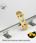 32mm Wood Fingerboard With Bearing Wheels And 10 Inch Metal Flat Rail Ready To Ride Finger Skateboard Set on stainless steel rail
