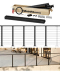 16 To 20 Ft Black Cable Railing Kit With Handrail, 36 In Tall, 5 Level Post Kit, Complete Deck Railing System, Adjustable Length