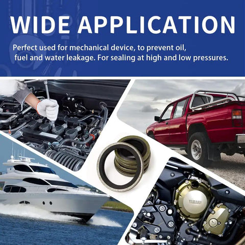 Rock Solid Hella Durable 150Pcs Bonded Seal Washer Assortment Kit With Metal Rubber Gaskets And Slick Self Centering High Pressure Oil Seals Ready For Automotive Repairs And Pump Maintenance Work
