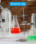 Science lab with Three Piece Erlenmeyer Flask Set 250ml 500ml 1000ml Narrow Mouth With Screw Cap Borosilicate Glass Flasks