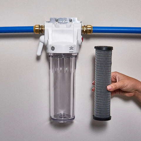 Two Pack Whole House Water Filter Replacement For 10 Inch By 2.5 Inch Systems NSF Certified To Knock Out Chlorine Taste And Odor, Sediment, Rust And Other Impurities Includes Two Filters For GXWH04F GXWH20S