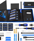200 In 1 Electronics Repair Screwdriver Kit with 164 Bits Magnetic Drivers, Tweezers, Brush, Suction Cup, and Paddle Bits displayed