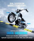 Blazing Fast 4000 Watt Electric Bike With 60 Volt Battery and Badass Removable Sidecar showing dual suspension for a smooth ride.