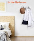Two Pack Wall Mounted Coat Rack And Set Of Built Tough Heavy Duty Hooks For Entryway Black Space Aluminum Hanger Rack in bedroom