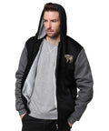 Man wearing Heavyweight Fleece Hoodie For Men Full Zip With Warm Lining Thick Insulated Coat Style Sweatshirt Outerwear For Winter Weather
