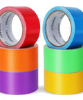 6 Pack Rainbow Colored Duct Tape, 15 Yards Each Roll, 2 Inches Wide, Heavy Duty Tear By Hand, Waterproof And Residue Free rolls in six colors