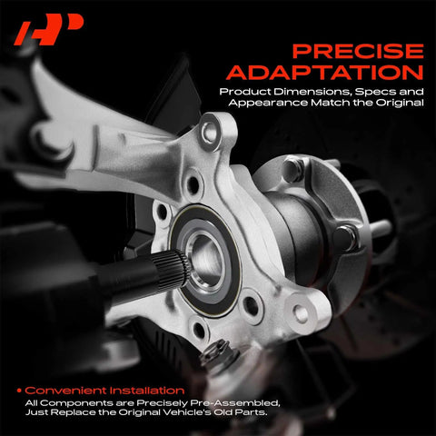 2x Front Left And Right Steering Knuckle And Wheel Bearing Hub Assembly With Dust Shield For Ford Escape 2013 Through 2019