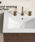 24 Inch Bathroom Vessel Sink, Ceramic Vanity Sink Top with Pre-Drilled Holes, oval sink design with faucet layout.