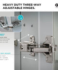 Heavy Duty Anodized Aluminum Bathroom Medicine Cabinet Featuring Adjustable Tempered Glass Shelves And Mirrored Interior For Smart Recessed Or Surface Mount Setup That Handles Daily Grind Effortlessly hinge close-up showing adjustable three-way mechanism.