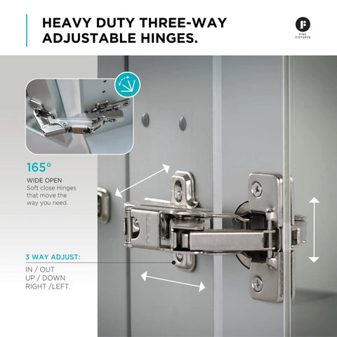 Heavy Duty Anodized Aluminum Bathroom Medicine Cabinet Featuring Adjustable Tempered Glass Shelves And Mirrored Interior For Smart Recessed Or Surface Mount Setup That Handles Daily Grind Effortlessly hinge close-up showing adjustable three-way mechanism.