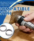 Two Piece 33517U Spindle Sleeve With Lube Hole For UFP Boat Trailer Spindle being installed by hand, set of two sleeves shown.