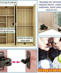 Image showing installation of Stainless Steel Cabinet Catch With Dual Wheel Spring Loaded Door Latch Lock on wooden cabinets.