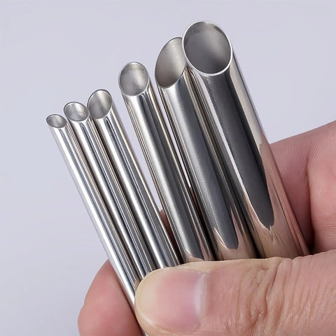 Pro Grade Surgical Steel Piercing Receiver Tube Kit 70mm Long 6Pcs Mix Sizes for piercing needles