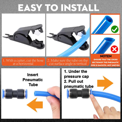 Top Notch 226Pcs Push Connect Air Fittings Kit With Nickel Plated Brass NPT And Metric Cross Adapters For Universal Pneumatic Tool Hookup In The Garage Or Shop, easy install guide