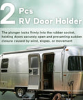 Dead Set Secure Heavy Duty Aluminum RV Door Holder And Trailer Latch For Camper And Cargo Van With Tough As Nails Rubber Socket
