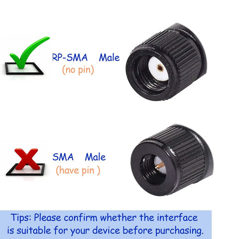 Comparison of RP-SMA male connector without pin and SMA male connector with pin for dual band WiFi antennas adjustment