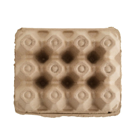 Top view of an empty 50 Pack Egg Cartons That Hold 12 Eggs Each Built From Molded Pulp Paperboard Eco Friendly Reusable Storage