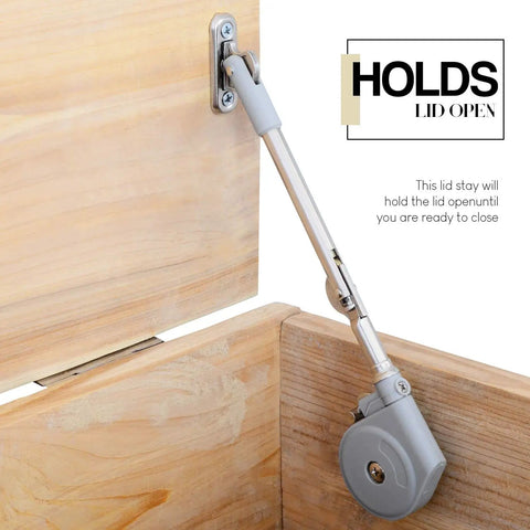 Lid Stay Soft Close 105 Degree Open For Toy Boxes And Upward Top Opening Flap Doors Easy Install Kit Heavy Duty Lid Support For Cabinets