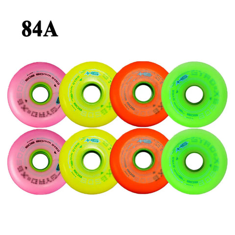 All Terrain Inline Skate Wheels 8 Pack Durable 84A 72mm 76mm 80mm Replacement Rollers For Indoor Outdoor Use Green wheels