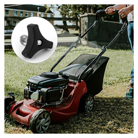 Top Notch Hi Strength Plastic Lawn Mower Handle Screw Nut Kit With Triple Cornered Knobs For Wobble Free Deck Connection And Quick Keyless Tightening That Totally Fits Your Outdoor Power Equipment Needs Perfectly, black mower handle nut kit on lawn mower