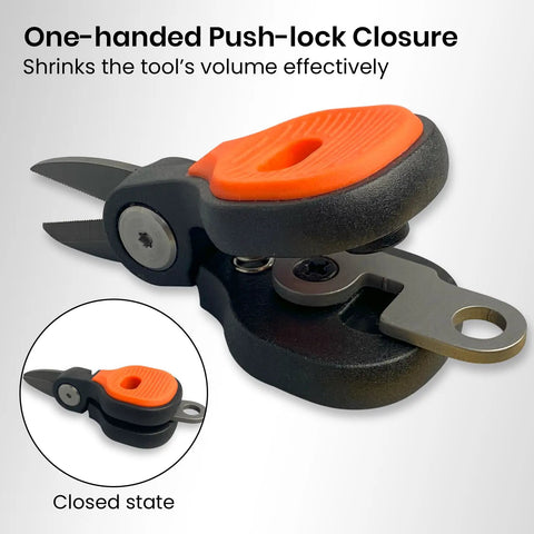 Mini Fishing Scissors Line Cutter Kit With Compact Stainless Steel Blades non-slip handle in open and closed states