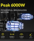 Dual Motor Fat Tire Electric Bike For Adults, 6000W Peak Power motor illustration