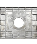 Heavy Duty Aluminum Router Table Insert Plate For Woodworking Benches With Slick Router Insert Rings And Hardware No Sweat Setup Hella Durable 12 Inch Router Base Replacement, top view of large plate.