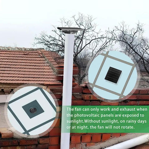 High Power Solar Exhaust Fan 2500RPM High CFM For Attic Up To 500 Sq Ft With IP65 Waterproof Build installed on roof