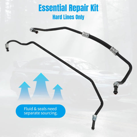 Subaru WRX STI 2008-2014 Power Steering Rack Repair Lines Kit Metal Hydraulic Transfer Lines Left Hand Drive Only Leaks Behind Insulation Sealed DIY Friendly Repair To Save Rack Replacement