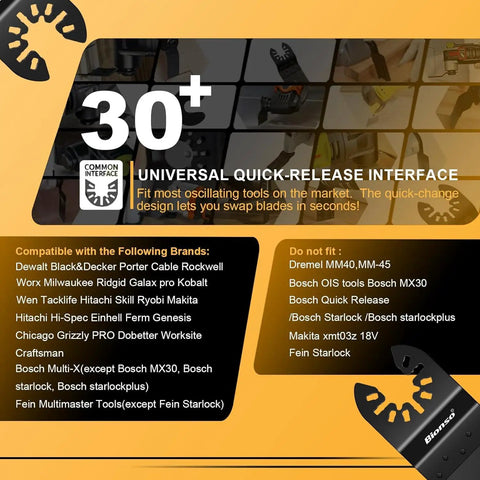 40 Piece Oscillating Saw Blade Kit For Multitool With Wood Metal Plastic Blades Includes 10 Interchangeable Cuts