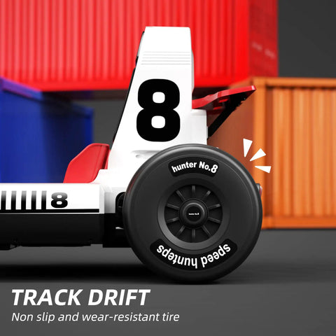 Close-up of wheel on 12V Battery Powered Kids Go Kart With Pedals, Dual Motor, Remote Control, sturdy steel frame, and ABS body.