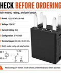 12V DC 30A 5-Pin SPDT Relay For Watercraft, Plug-N-Play PWC Main Power And Accessory Relay Position, Sea-Doo GTI GTX RXP RXT Spark Compatible, Part Number 120035247, 3-Pack, detailed specifications and diagram