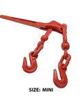 Two Pack Truck Trailer Lever Load Binder Snap Style For 1/4 To 5/16 Inch Chain 2600 Lb Working Load Limit 17 Inch Open Hook To Hook