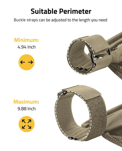 Heat Resistant Mesh Brass Shell Catcher With Padded Casing Quick Release Brass Catcher strap size detail
