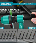 Pro Grade Rivet Nut Tool Kit With Ratchet Action For Auto Projects featuring nutsert gun and interchangeable mandrels.